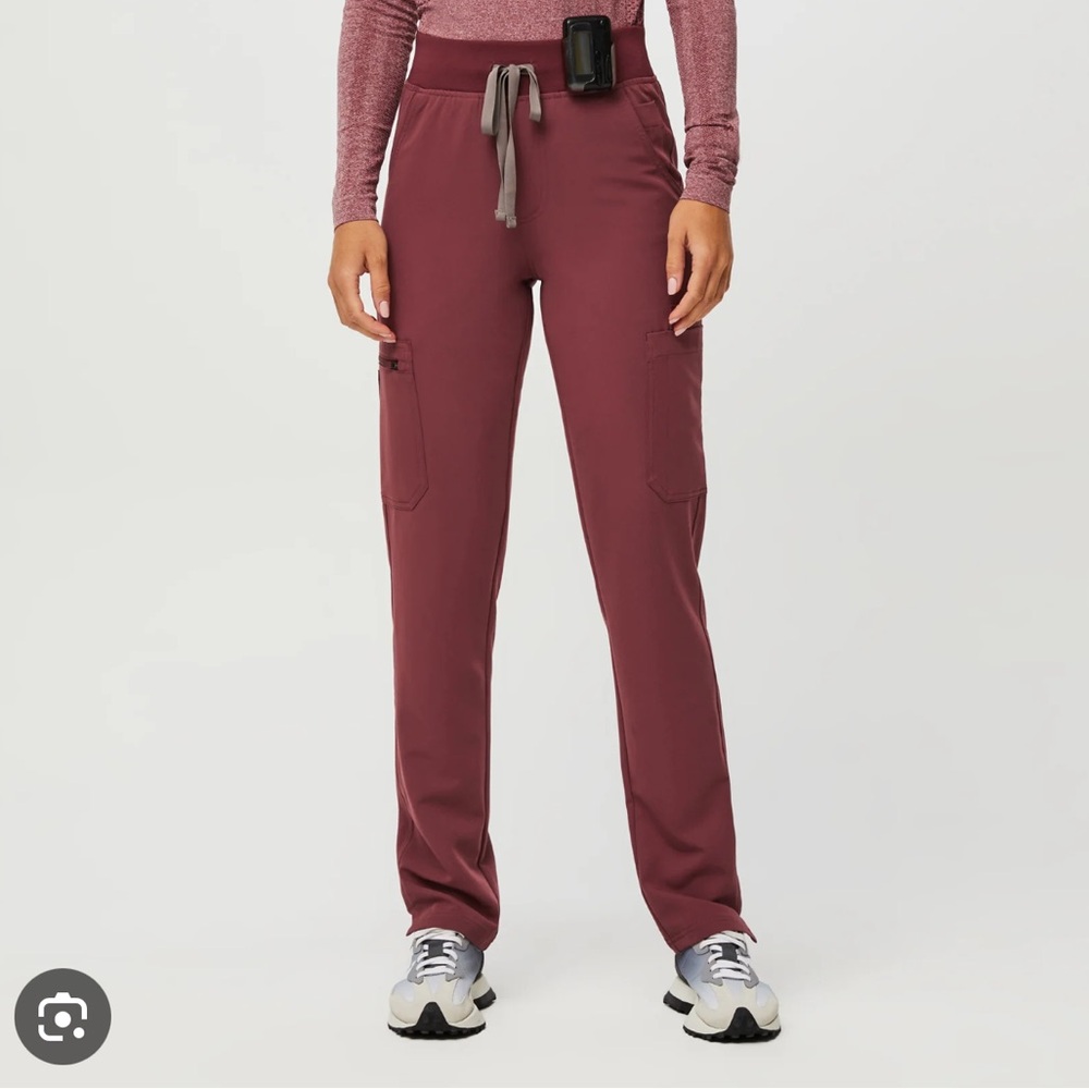 High waisted yola figs scrubs - dark cherry